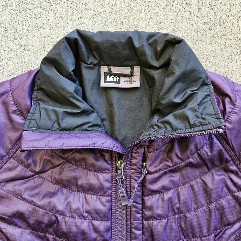 REI Revelcloud Purple Quilted Zip Jacket Packable Winter Puffer Coat Womens XS